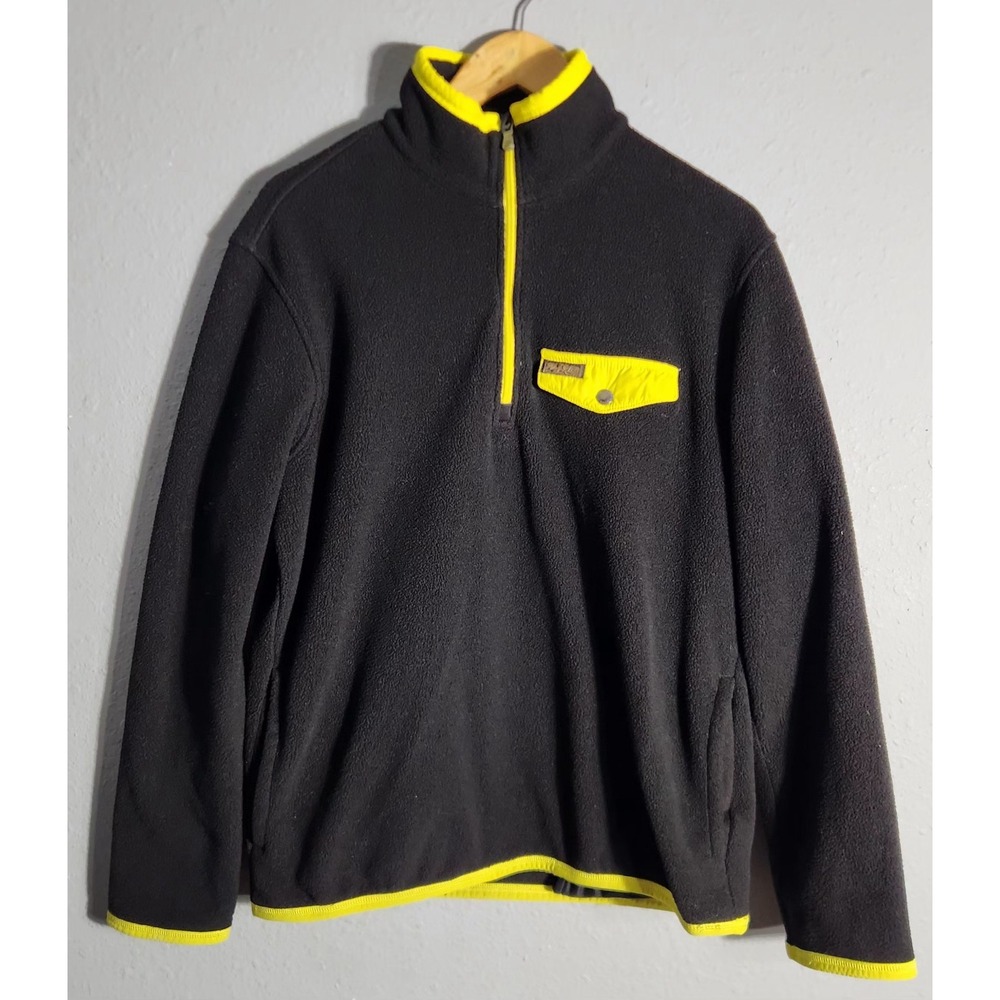 Polo Ralph Lauren Pullover Retro Vintage Fleece Jacket Yellow Black Men Medium